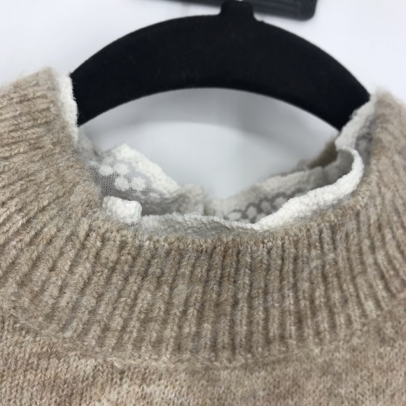 Peyton Primrose knit sweater lace trim keyhole xl - Picture 6 of 16